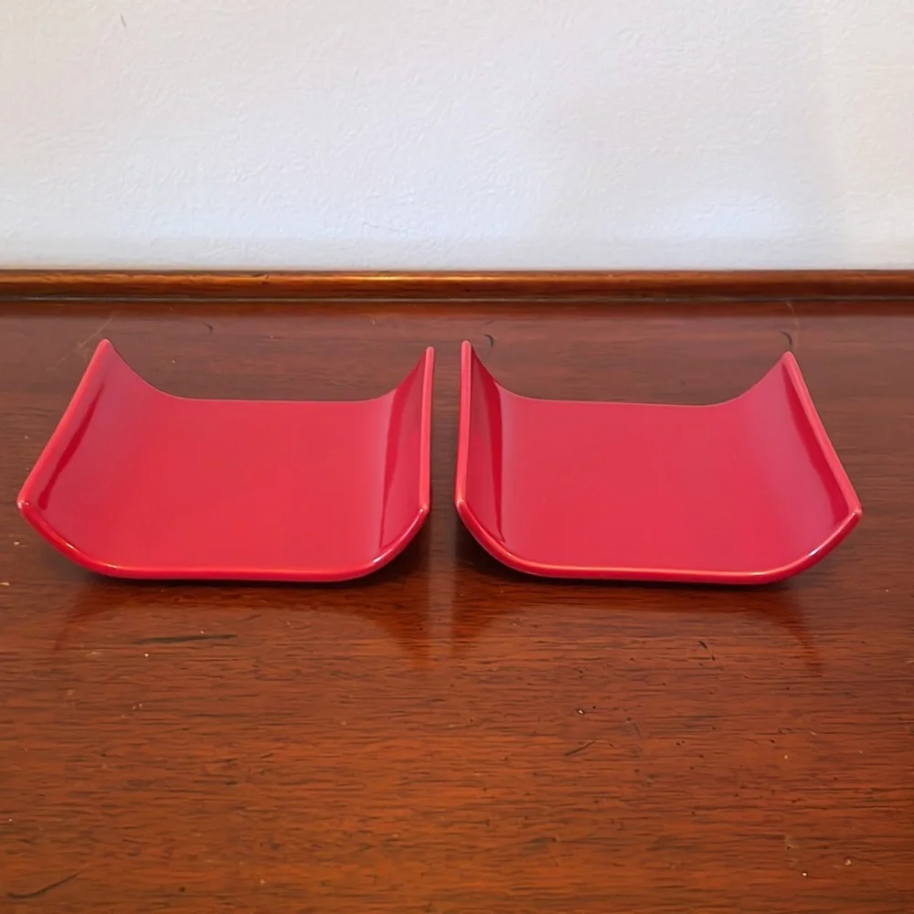 NWT Crate & Barrel Red Small Sushi Plate - Set of 2